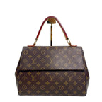Louis Vuitton Cluny BB in Monogram Canvas with Red Leather Handle