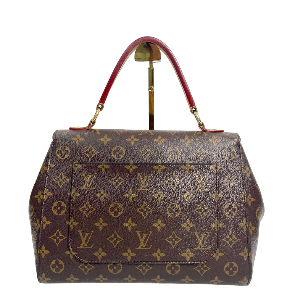 Louis Vuitton Cluny BB in Monogram Canvas with Red Leather Handle