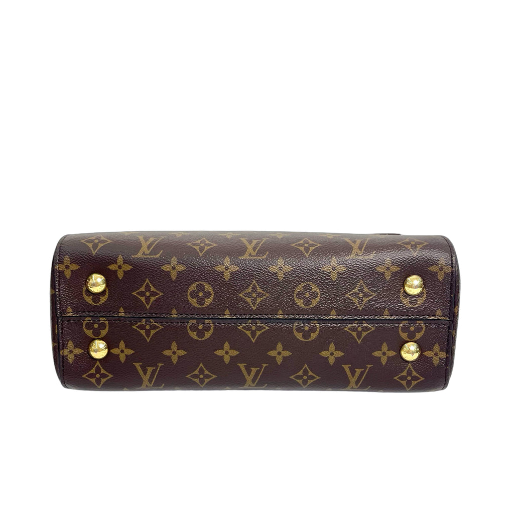 Louis Vuitton Cluny BB in Monogram Canvas with Red Leather Handle