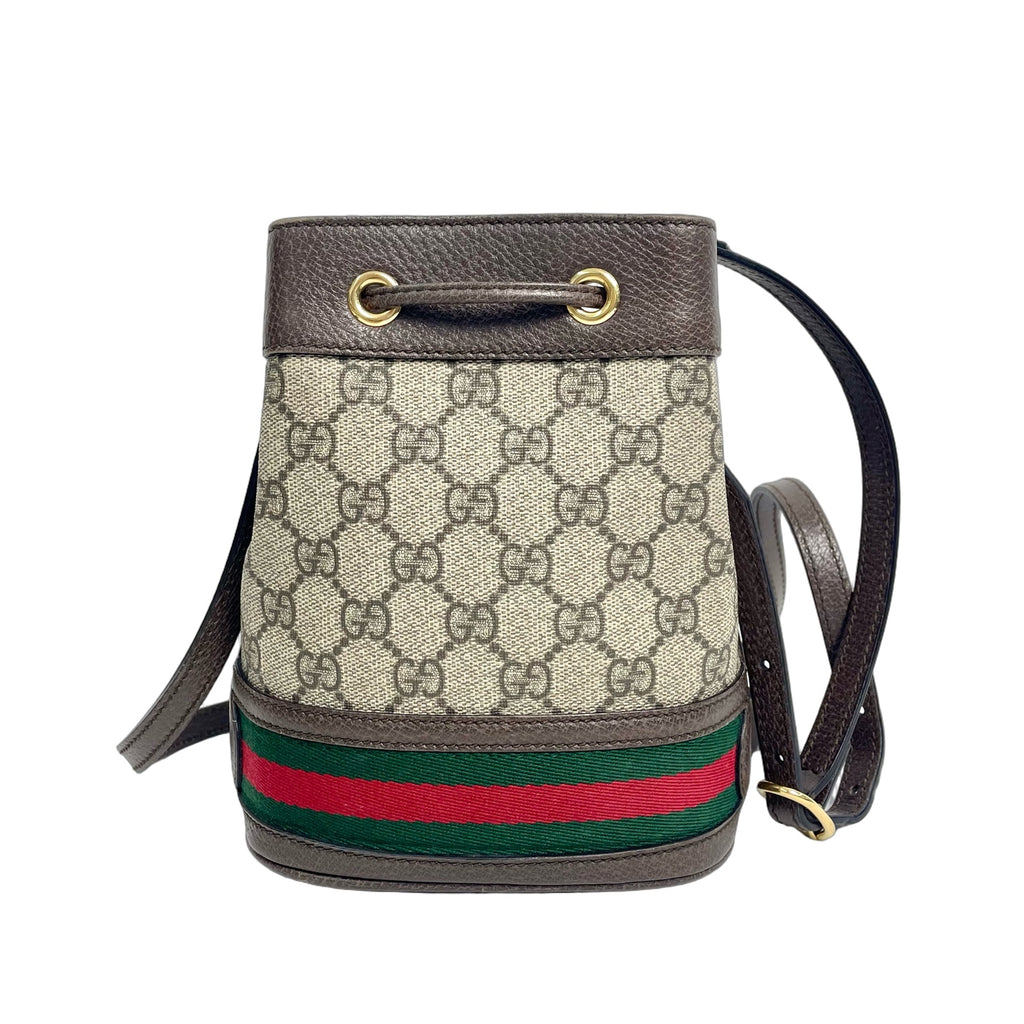 Gucci Ophidia GG Supreme Mini Bucket Bag with Web