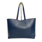 Saint Laurent Shopping Leather Tote Bag in Navy Blue