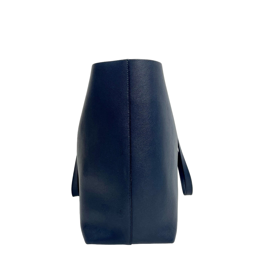 Saint Laurent Shopping Leather Tote Bag in Navy Blue