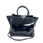 Valentino Garavani Rockstud Patent Leather Tote Bag in Black
