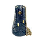Gucci GG Marmont Mini Bucket Bag in Black Chevron Leather