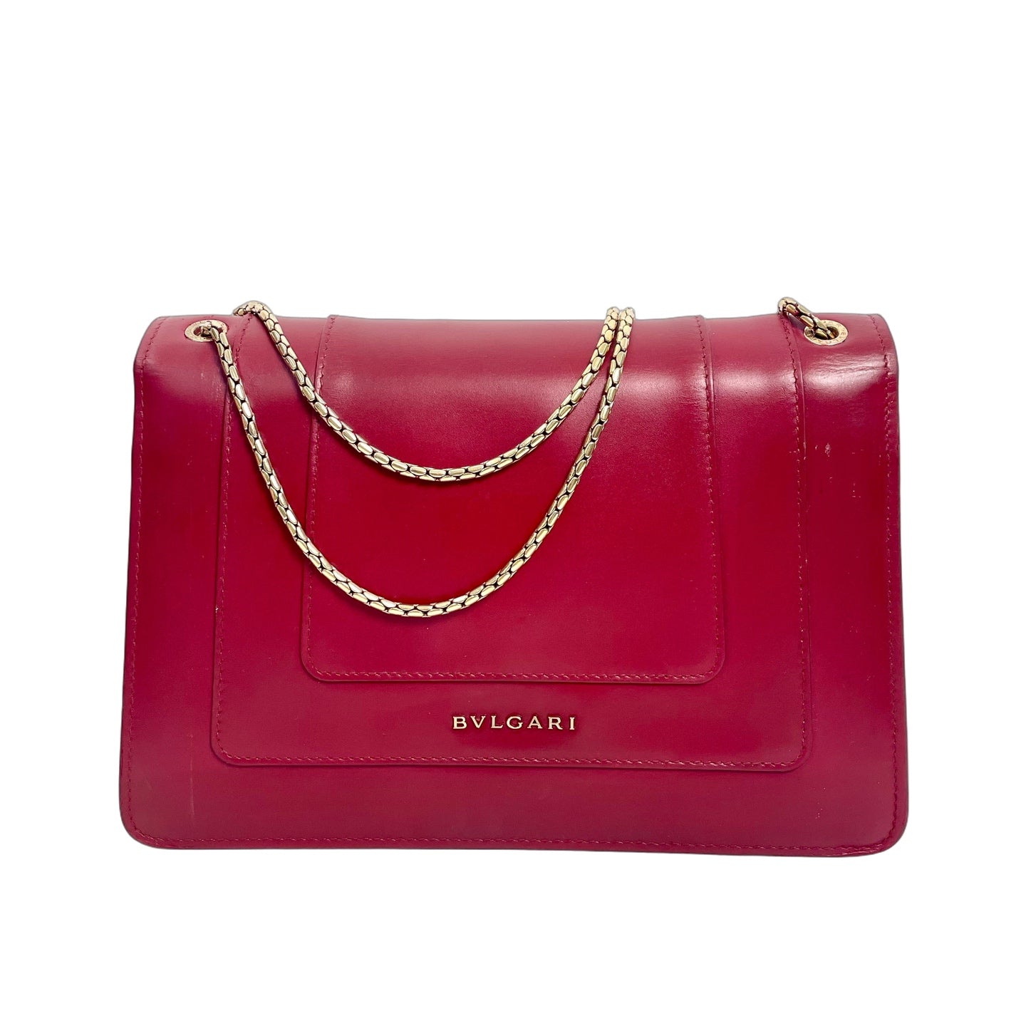 Bvlgari Serpenti Forever Shoulder Bag in Ruby Red Calf Leather