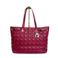 Christian Dior Cannage Quilted Panarea Tote Bag in Fuchsia