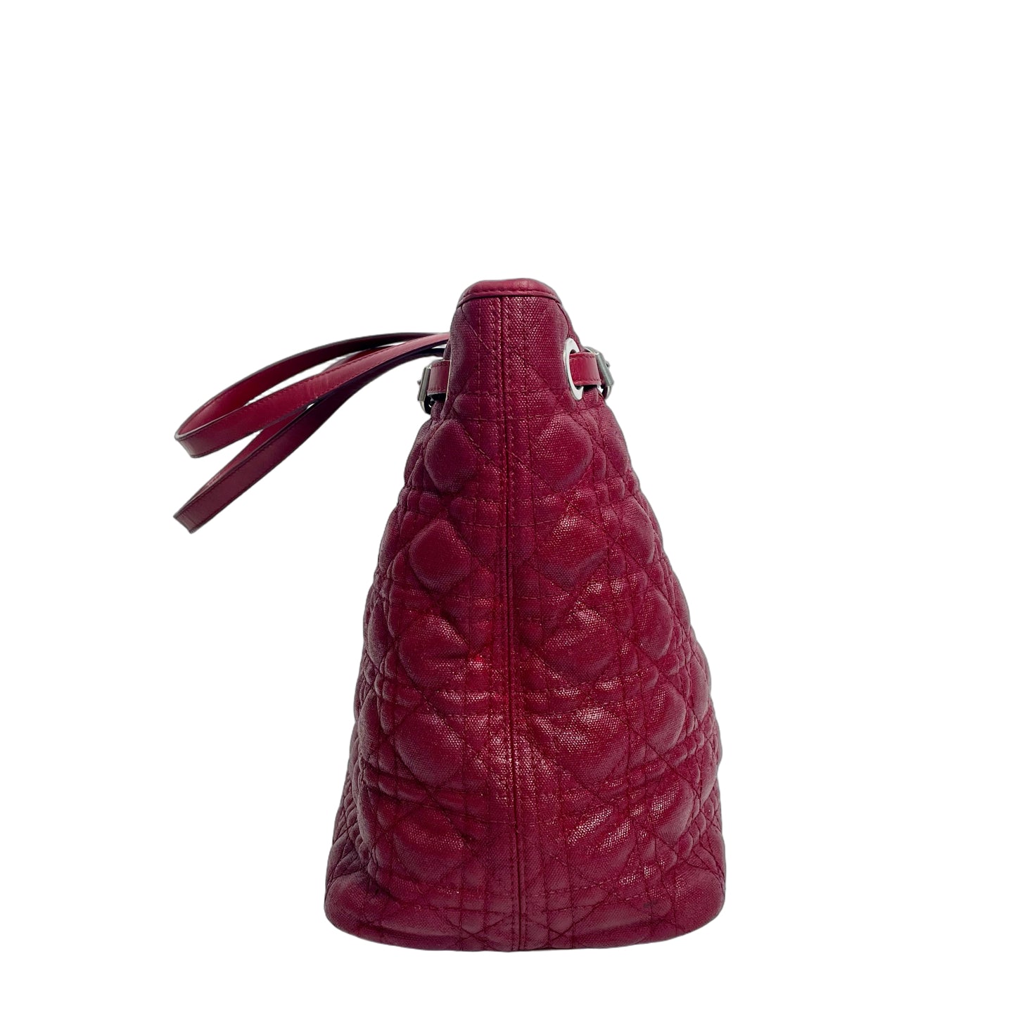Christian Dior Cannage Quilted Panarea Tote Bag in Fuchsia