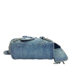 Balenciaga Neo Cagole XS Tote Bag in Washed Denim with Rhinestones