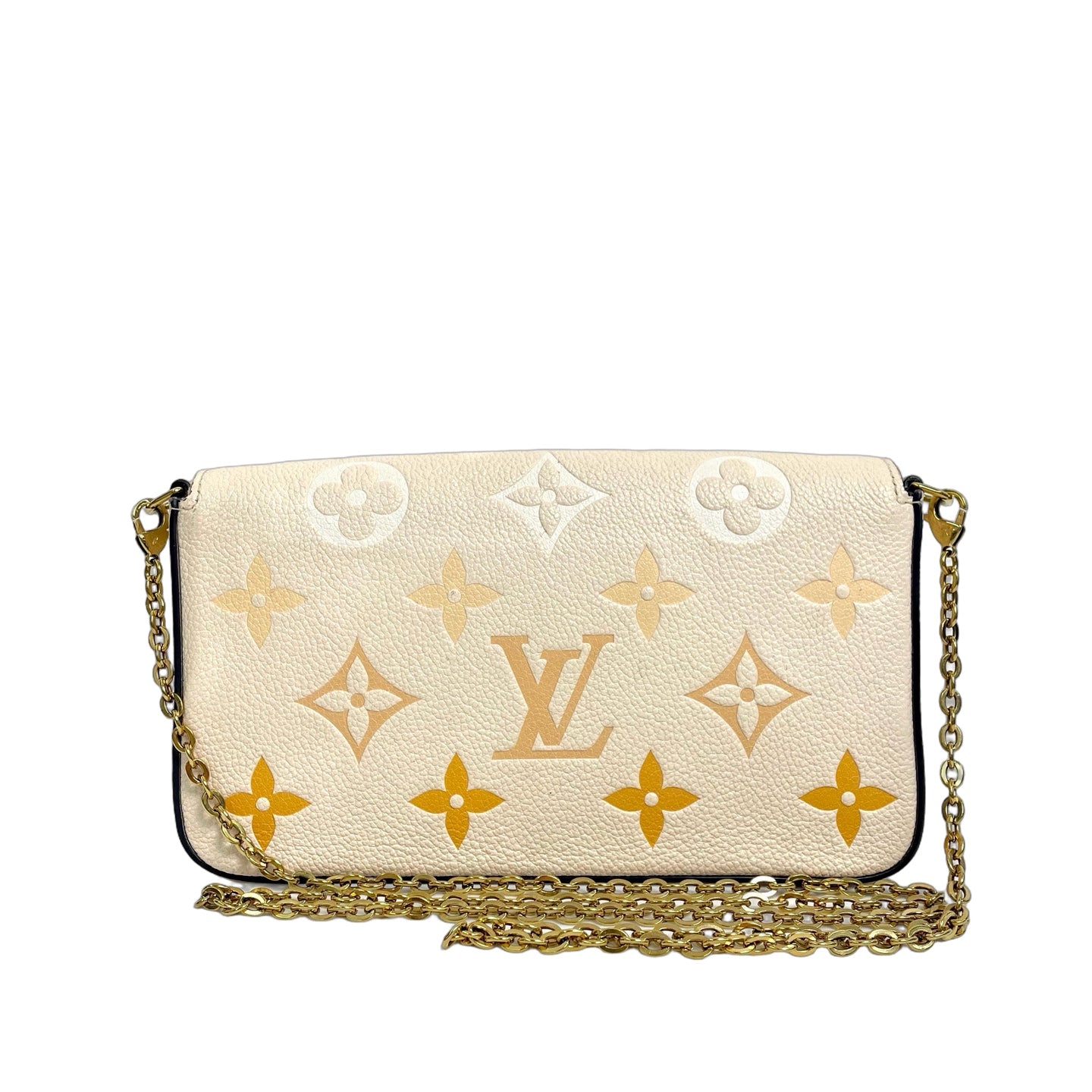 Louis Vuitton Monogram Empreinte Félicie Pochette in Cream/Saffron