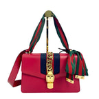 Gucci Sylvie Small Shoulder Bag in Hibiscus Red
