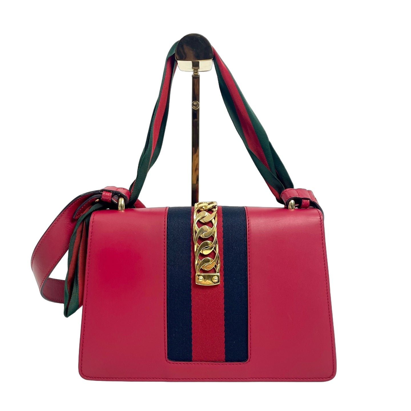 Gucci Sylvie Small Shoulder Bag in Hibiscus Red