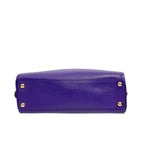 Prada Saffiano Viola Triangle Logo Bowler Bag