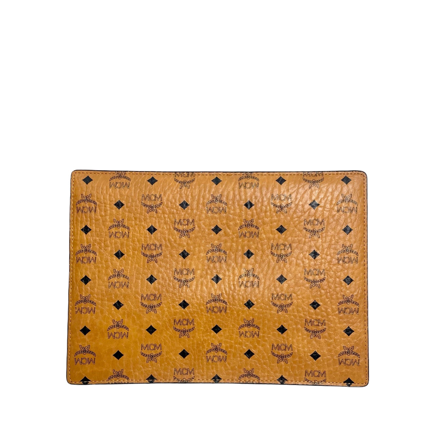 MCM Classic Visetos Zip Pouch Bag – Cognac