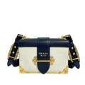 Prada Saffiano Leather Cahier Shoulder Bag – Navy/White