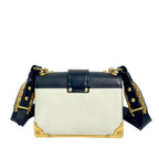 Prada Saffiano Leather Cahier Shoulder Bag – Navy/White