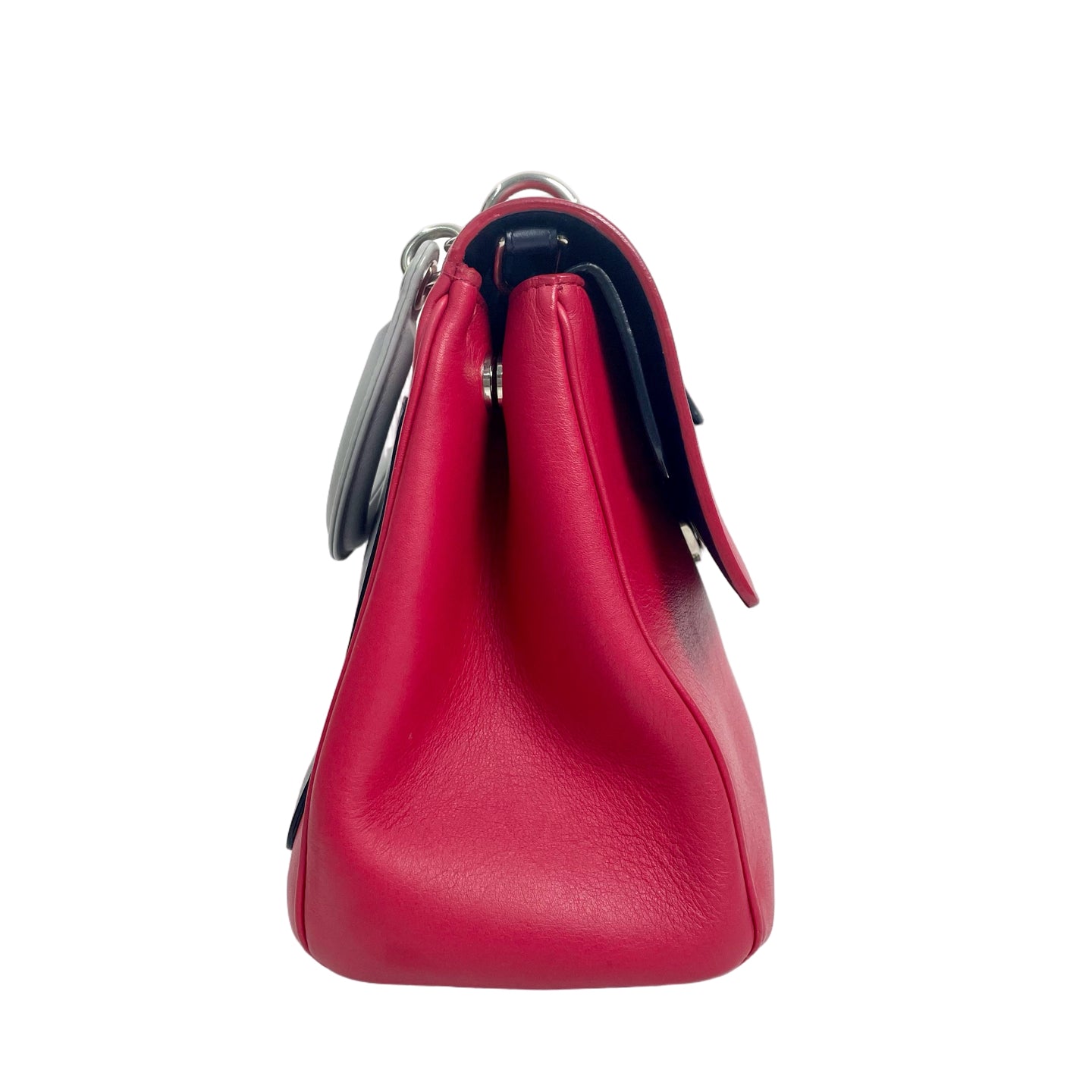 Christian Dior Be Dior Calfskin Top Handle Shoulder Bag - Fuchsia & Gray