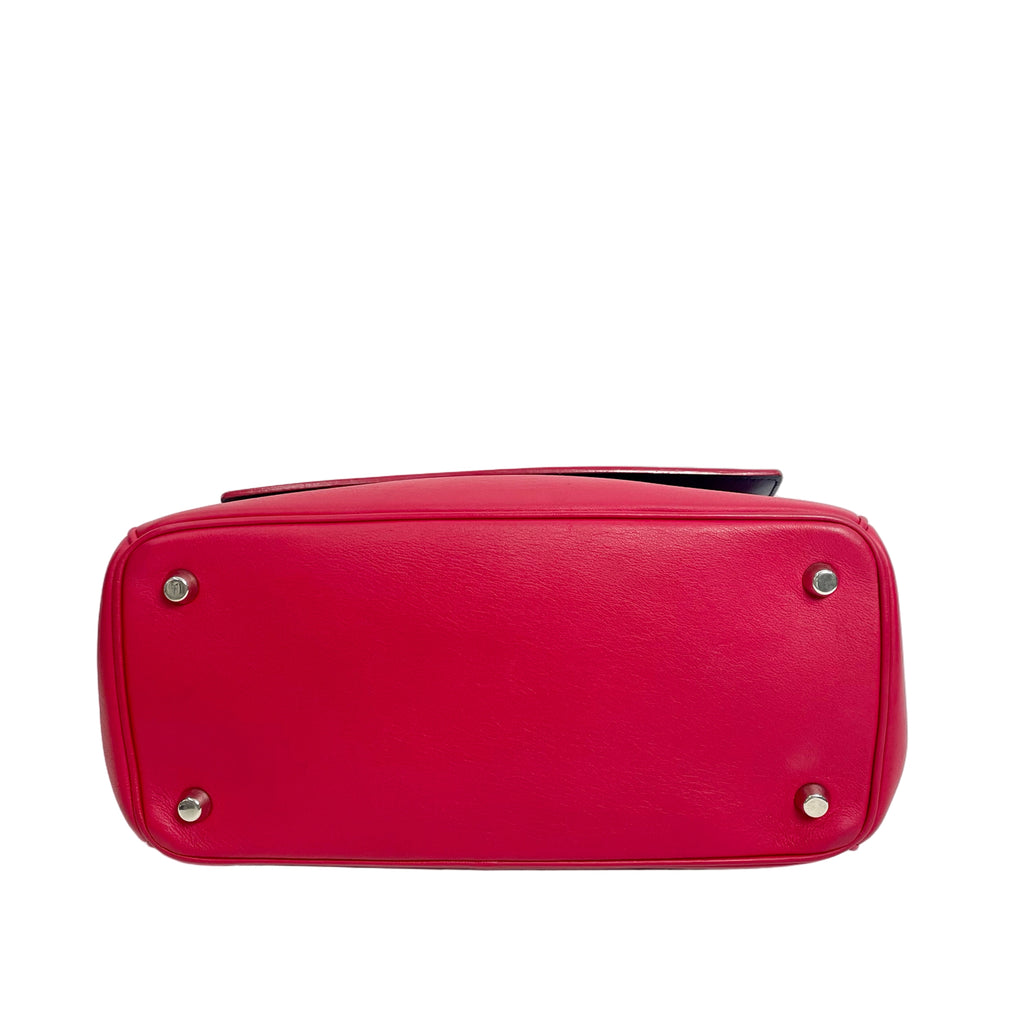 Christian Dior Be Dior Calfskin Top Handle Shoulder Bag - Fuchsia & Gray