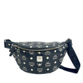MCM Visetos Monogram Leather Sling Crossbody Chest Bag - Black