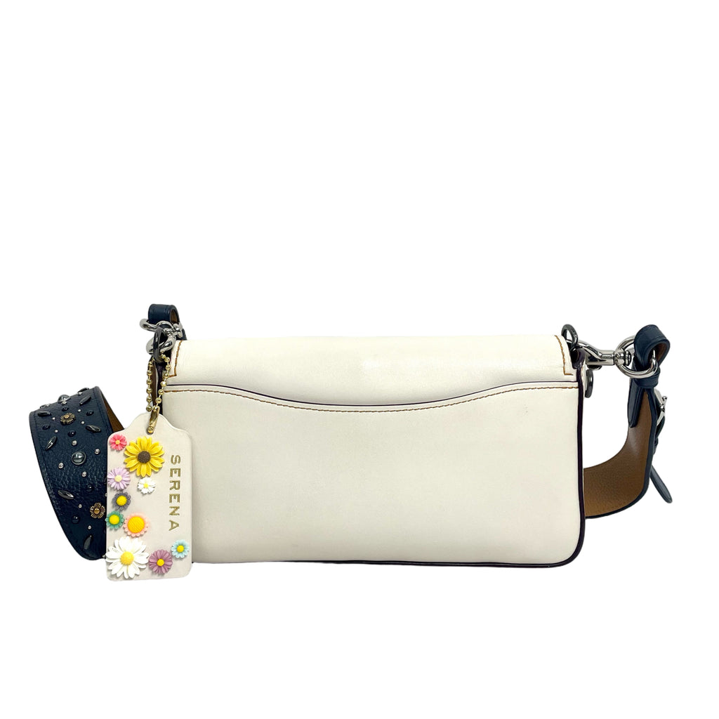Coach Dinky Embellished Leather Shoulder Bag with Two Straps - White