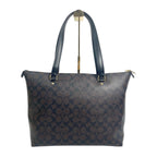 Coach Signature Canvas Large Zipper Tote Bag with Front Pocket - Brown/Black