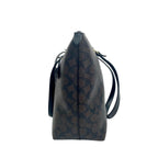 Coach Signature Canvas Large Zipper Tote Bag with Front Pocket - Brown/Black