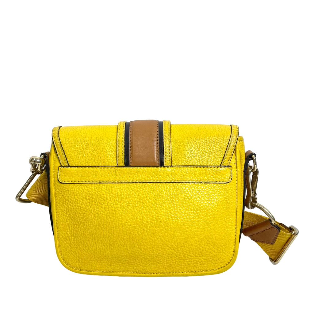 Burberry Grained Leather Messenger Bag in Yellow