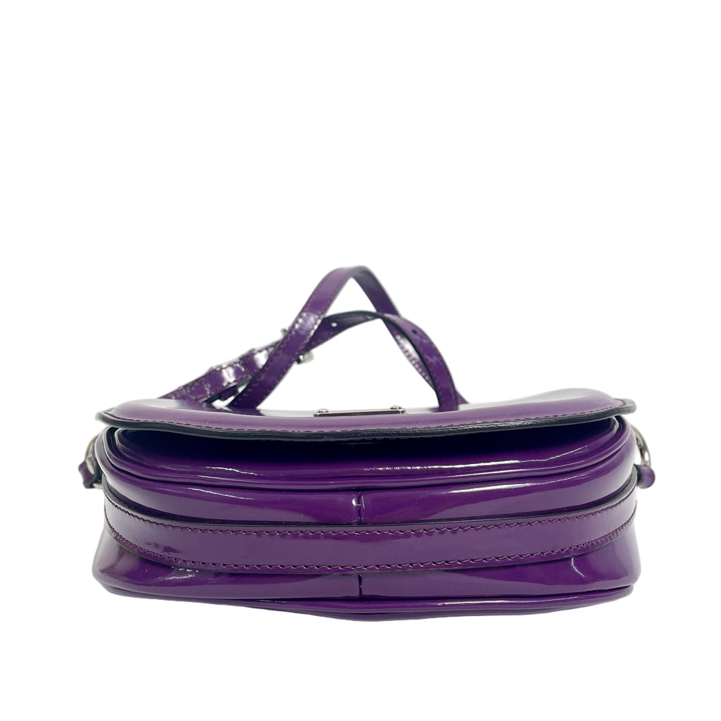 BURBERRY PRORSUM Luxury Patent Shoulder Bag | Designer Crossbody Bag - Purple