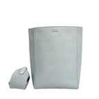 CELINE Sangle Small Bucket Bag in Pebbled Leather - Light Grey