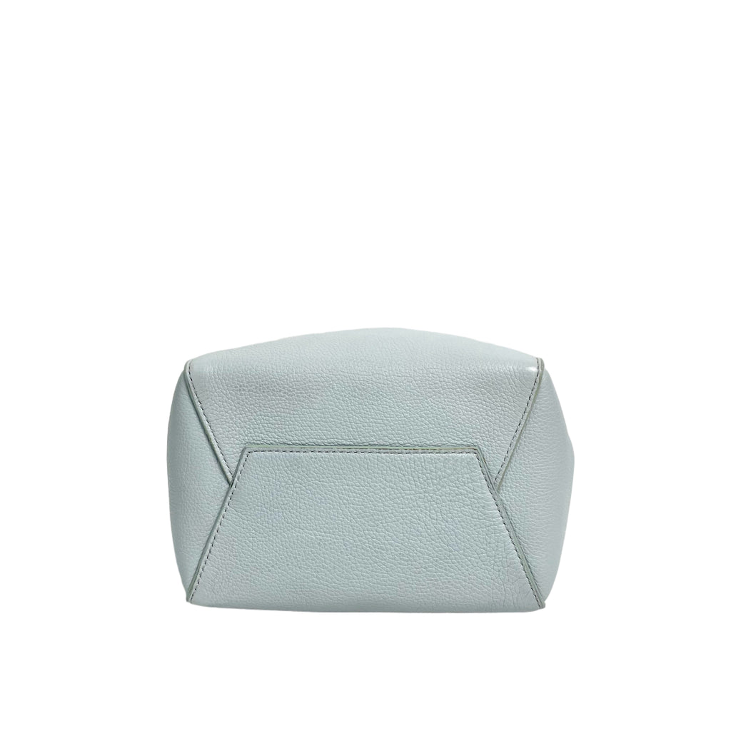 CELINE Sangle Small Bucket Bag in Pebbled Leather - Light Grey