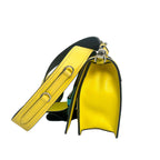 Prada Yellow Leather Plex Ribbon Bag with Turquoise Buckle
