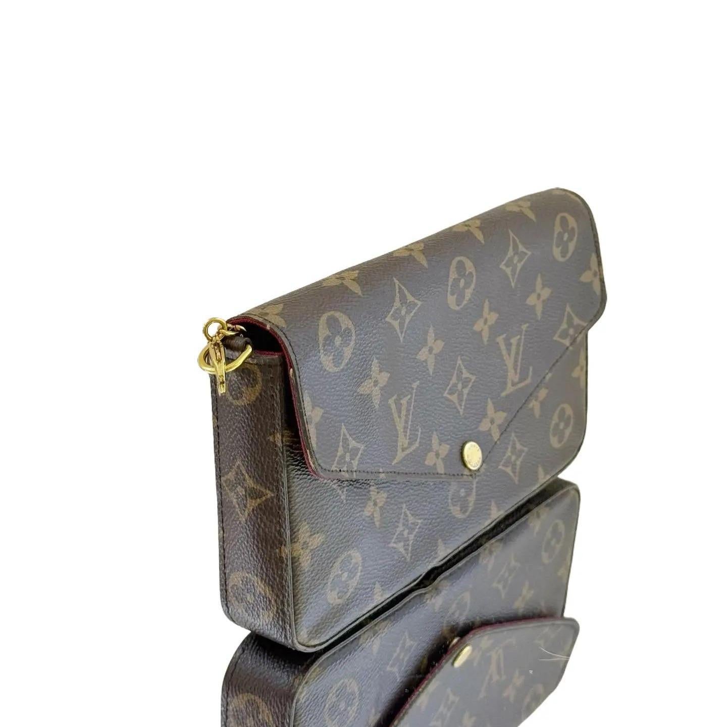 Louis Vuitton LV Empreinte Pochette Felicie Chain Wallet Brown