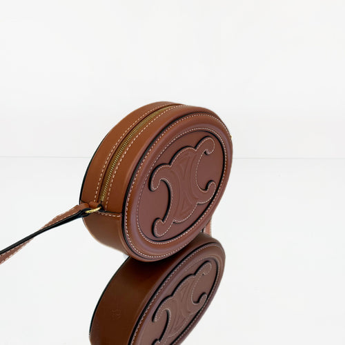 Celine Smooth Calfskin Cuir Triomphe Oval Bag