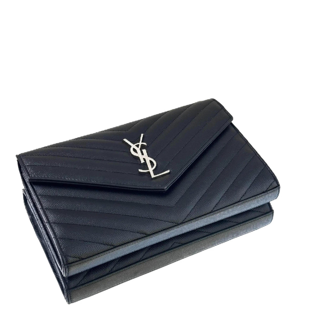 Saint Laurent Cassandre Chain Wallet black