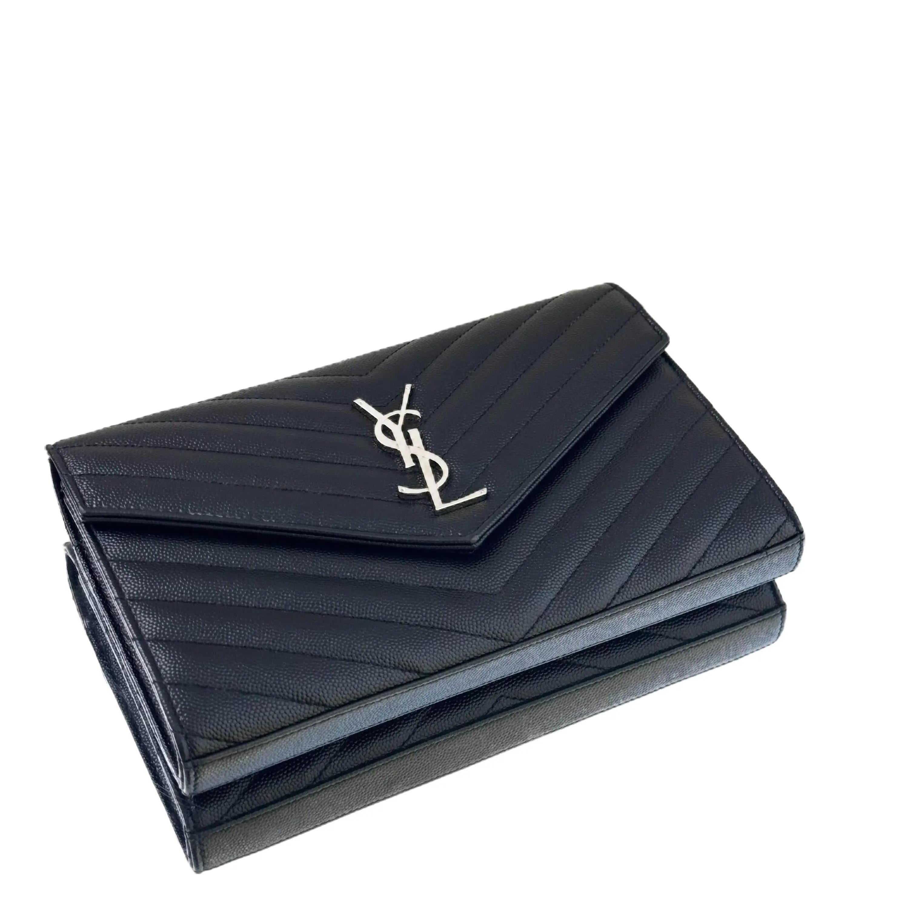 Saint Laurent Cassandre Chain Wallet black