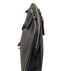 PRADA Triangle with Logo Briefcase Business Handbag Saffiano Black
