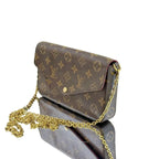 Louis Vuitton LV Empreinte Pochette Felicie Chain Wallet Brown
