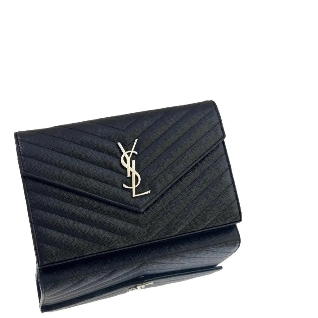 Saint Laurent Cassandre Chain Wallet black