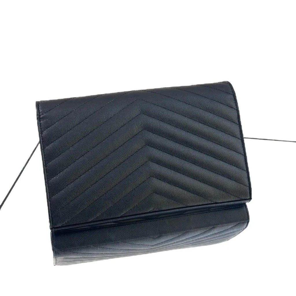 Saint Laurent Cassandre Chain Wallet black