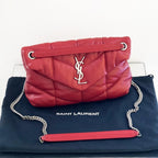 Saint Laurent Red Nappa Medium Puffer Loulou Shoulder Bag