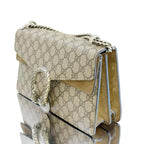 Gucci Beige GG Supreme and Suede Medium Dionysus Shoulder Bag
