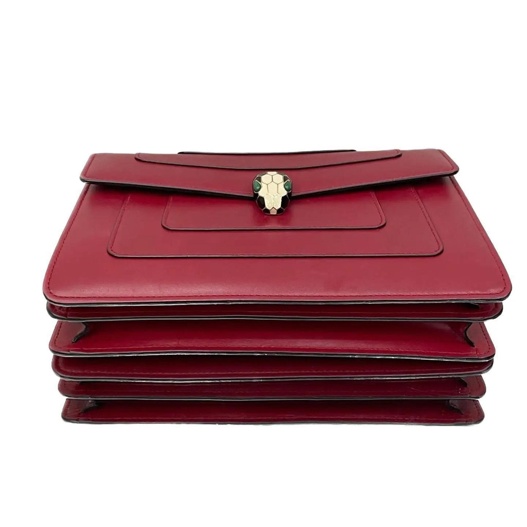 Bvlgari Medium Serpenti Forever Top&nbsp Chain Bag in Red