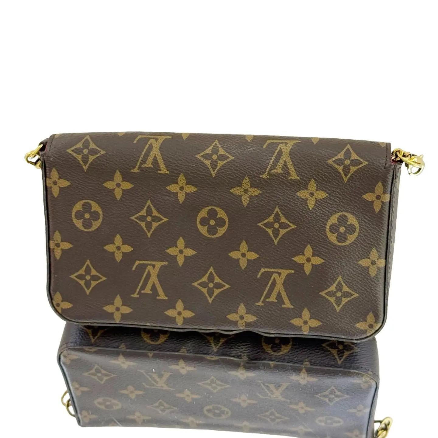 Louis Vuitton LV Empreinte Pochette Felicie Chain Wallet Brown