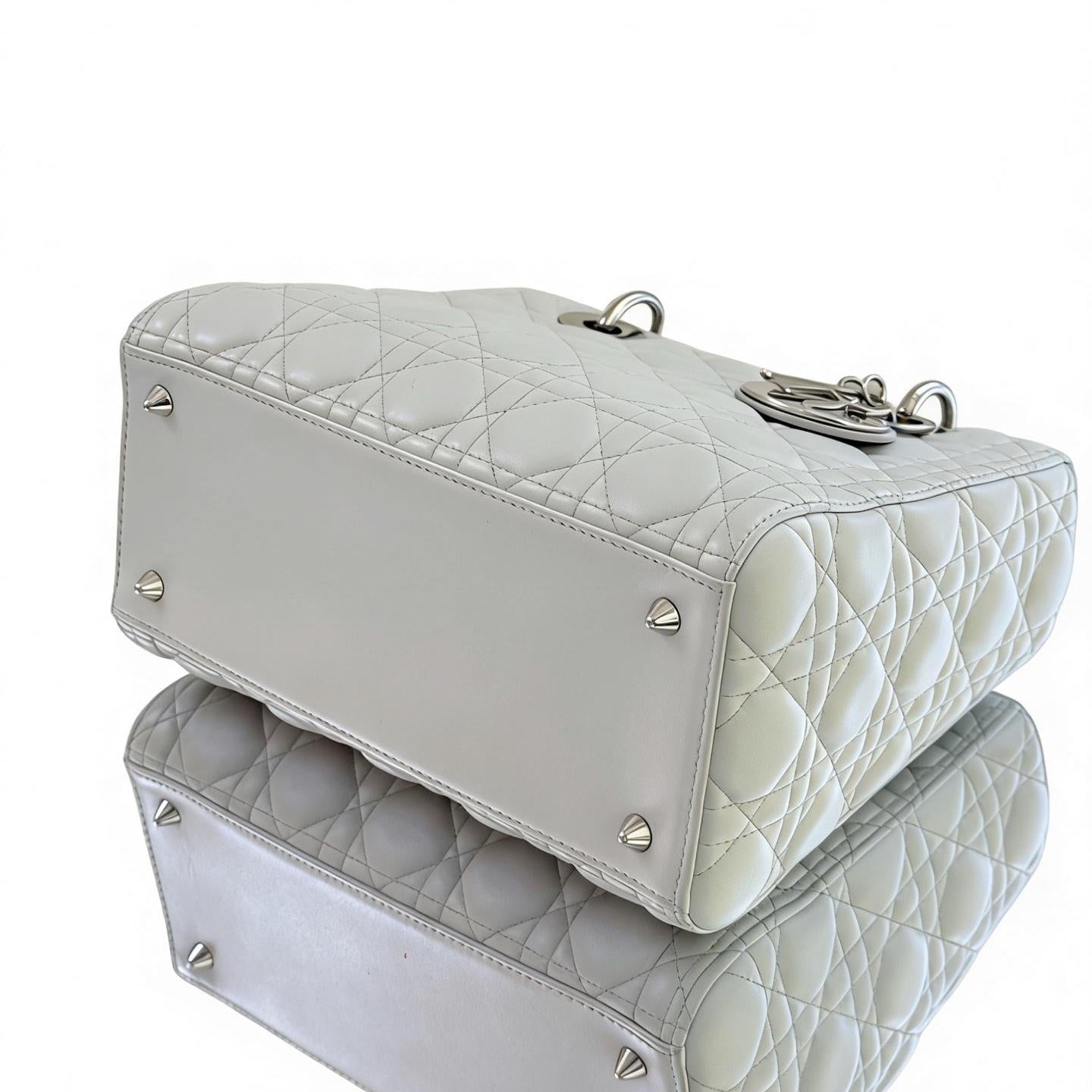 DIOR Lady Dior Medium Cannage Lambskin Grey