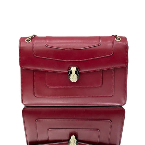 Bvlgari Medium Serpenti Forever Top&nbsp Chain Bag in Red