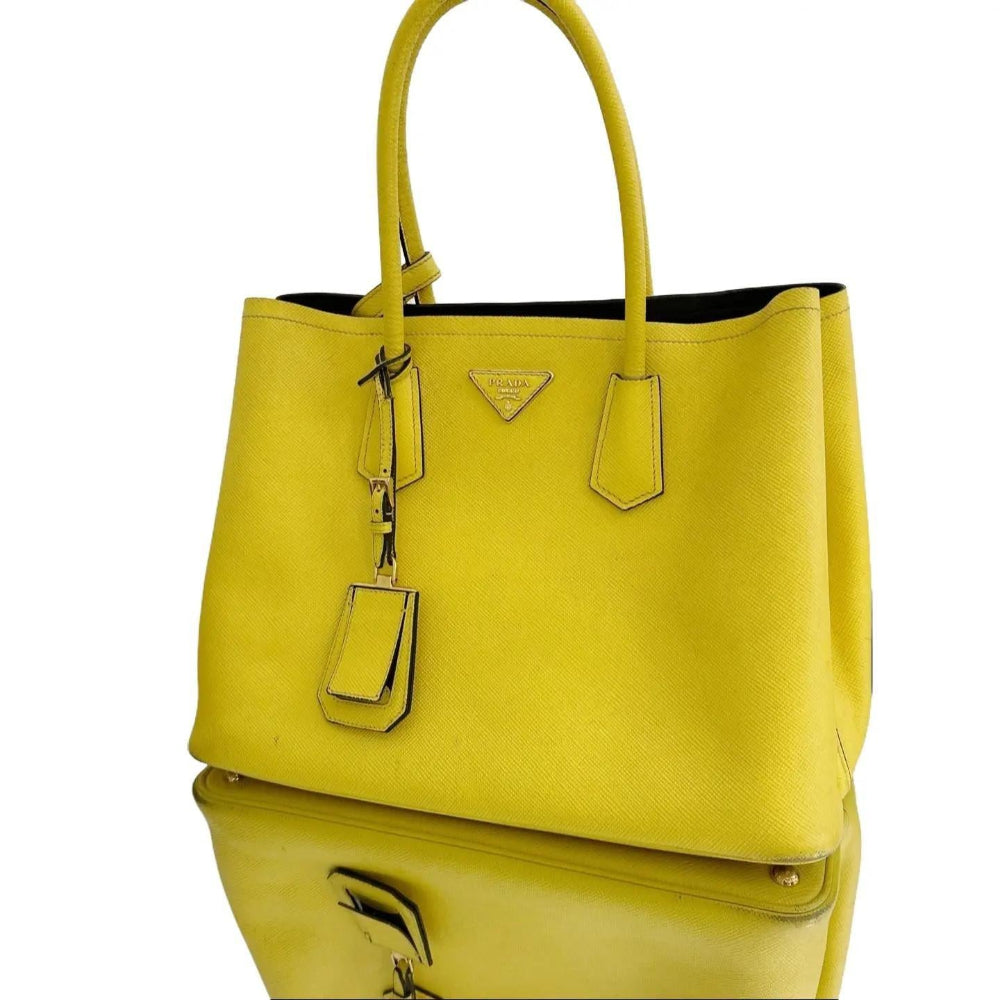 Prada Saffiano Cuir Medium Double Tote Bag
