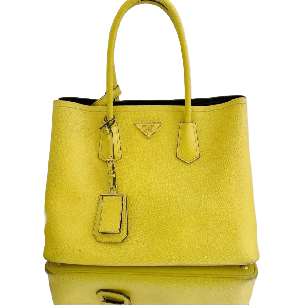 Prada Saffiano Cuir Medium Double Tote Bag