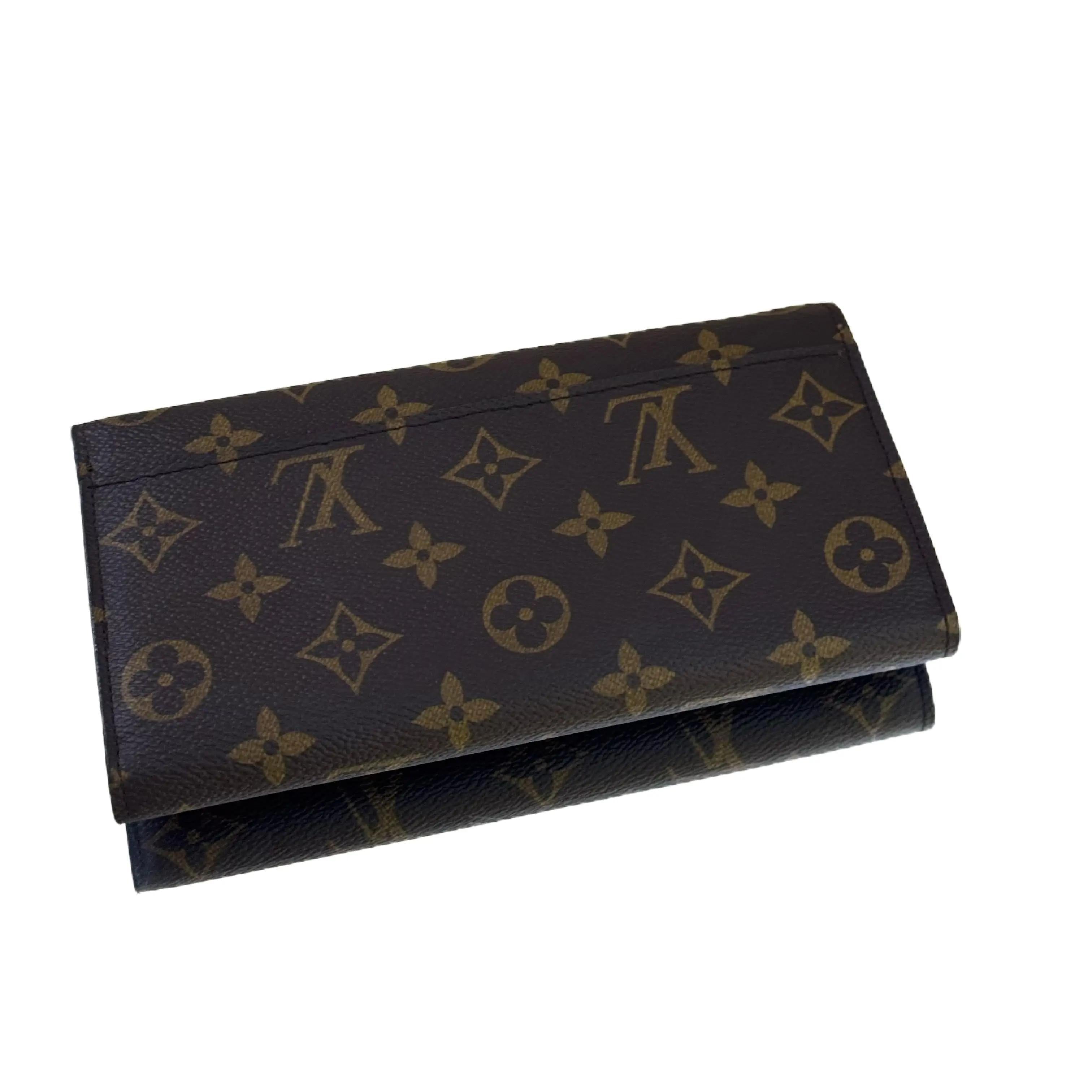 Louis Vuitton Monogram Portefeuille Sara Long Wallet Brown Snap