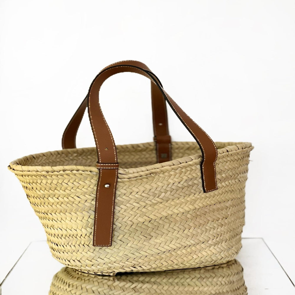 LOEWE Raffia Handbag Small Basket Bag