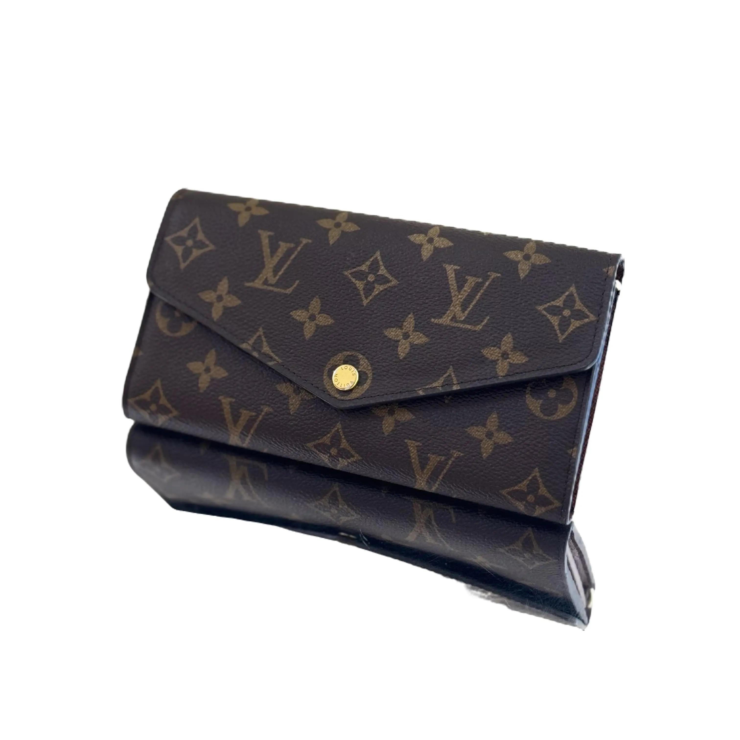Louis Vuitton Monogram Portefeuille Sara Long Wallet Brown Snap