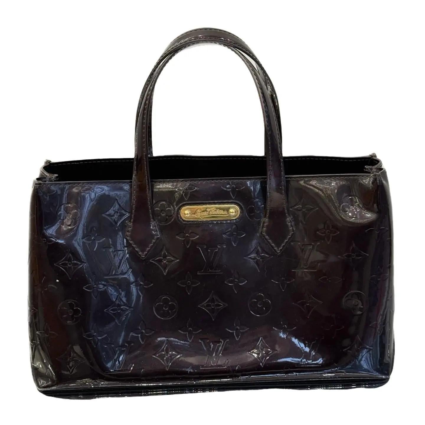 Louis Vuitton Wilshire Handbag Cherry Red Vernis Leather